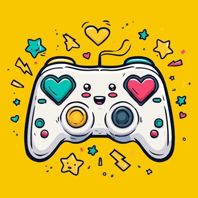Conception de jeu Heart Controller Neon