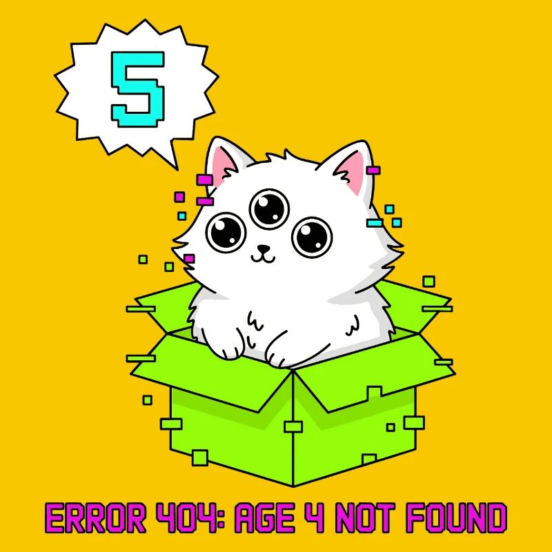 Error 404 Cat 5th Birthday