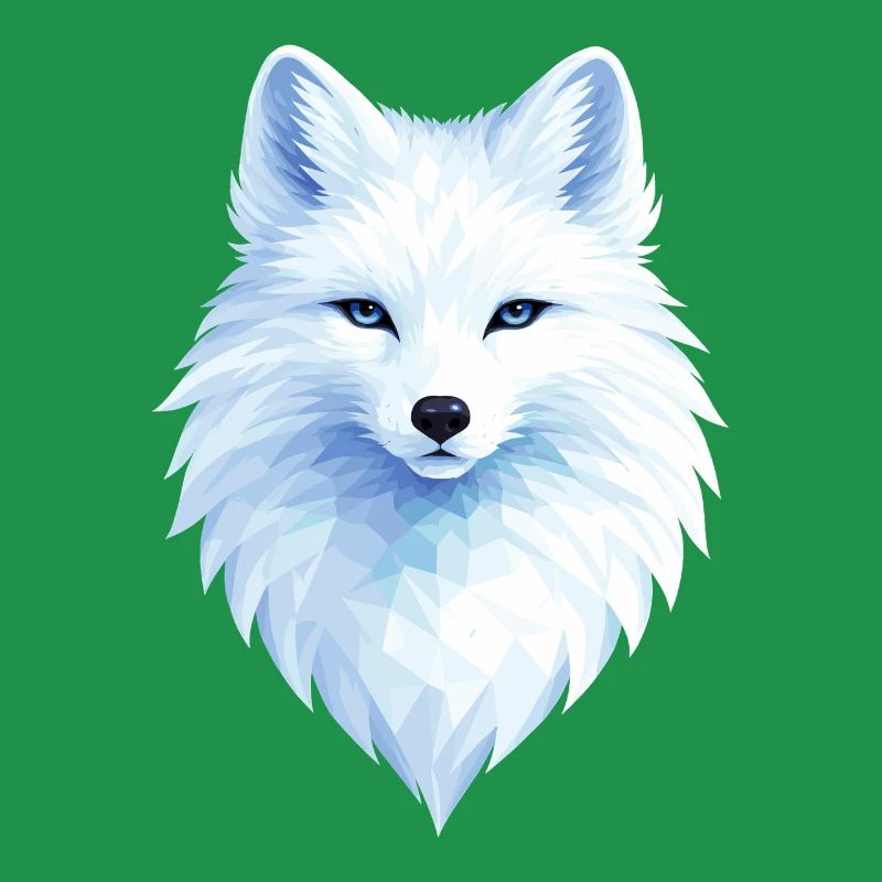 Polar Fox Blue Polygon– Geometric Polar Fox Design