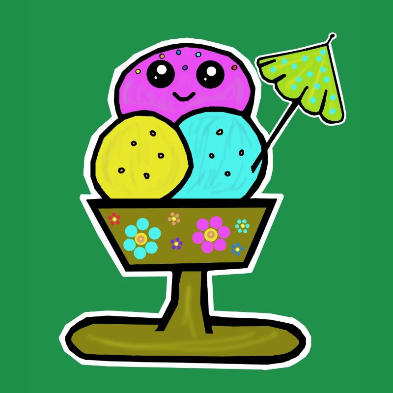 Bunter Eisbecher Eiscreme Eiskreme Eis