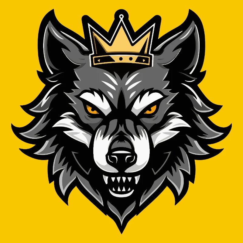 Wolf Kopf Krone
