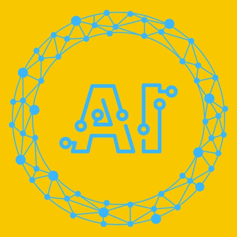 Futuristic AI Data Network Symbol