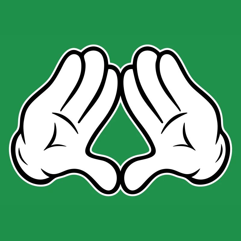 Hands Diamond Pyramid Triangle Rhombus Comic Style
