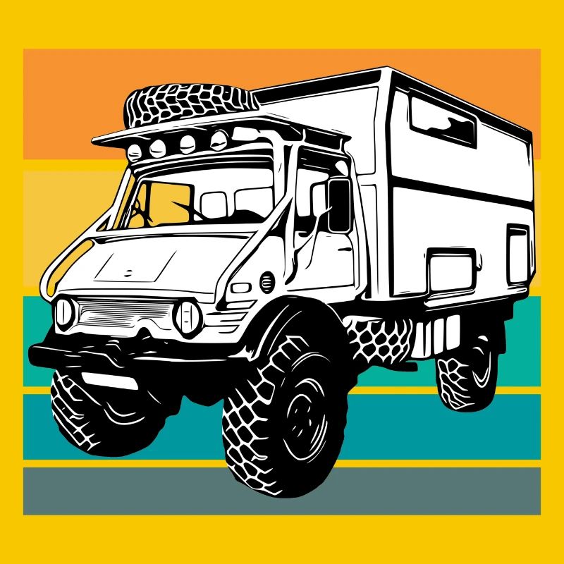 Camping - Unimog - Coucher de soleil - Oldtimer