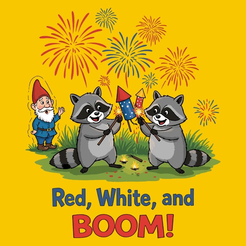 Raton laveur 4 juillet Feu d’artifice