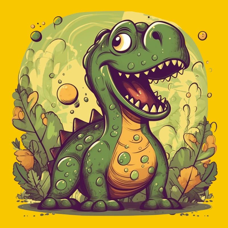 Dino mignon en vert, motif de dinosaure mignon