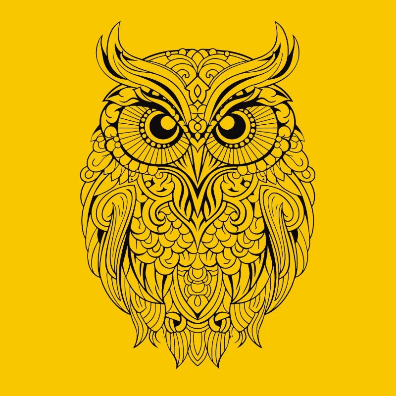 Mythical Magical Boho Owl with Patterns