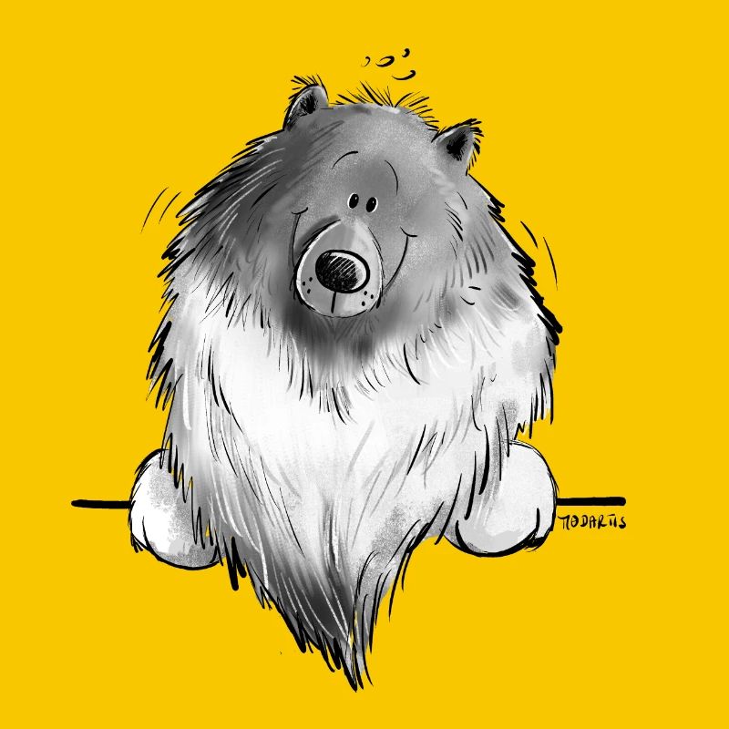 Lustiger Wolfsspitz I Comic Hund Geschenk