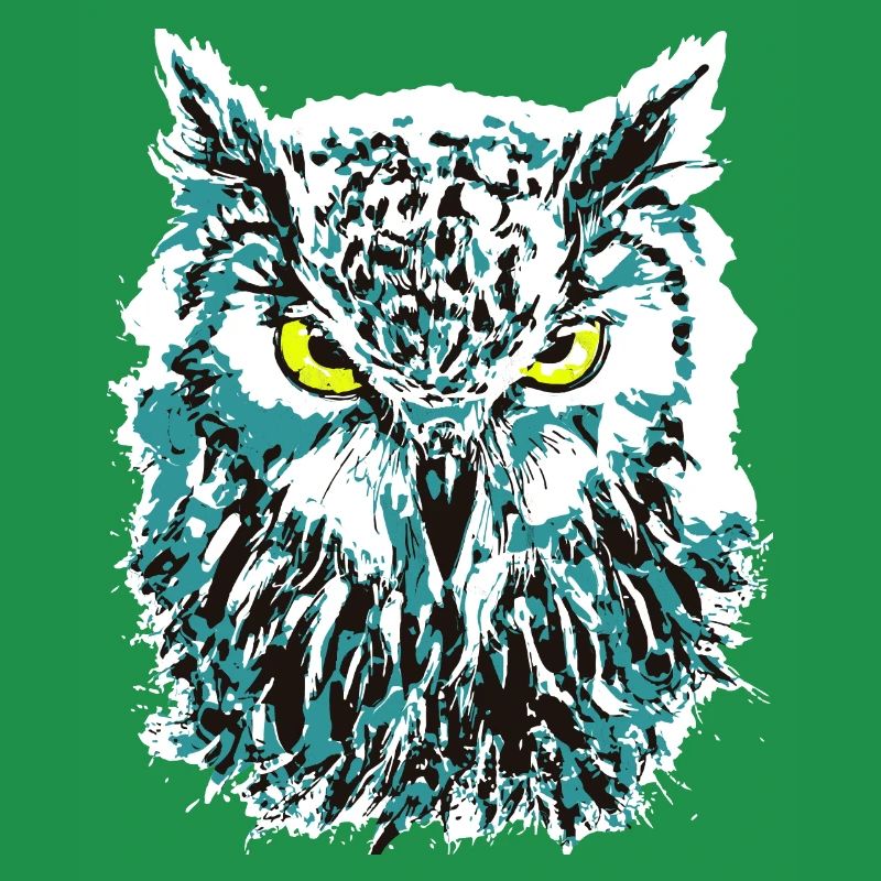 Bunte Eule - Eulenkopf - Kauz - Farbenfrohe Eule