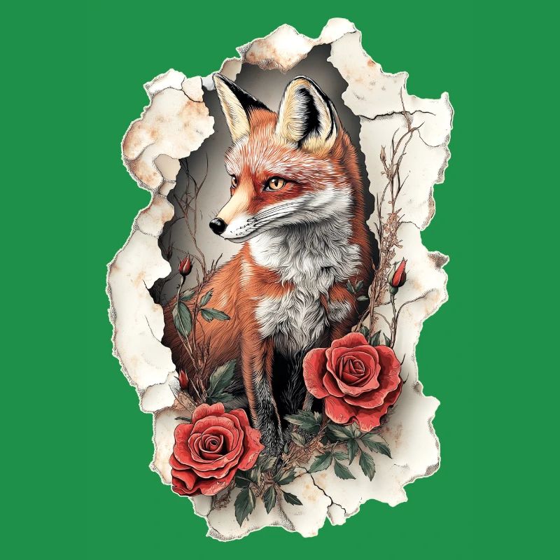 Fuchs mit Blumen
