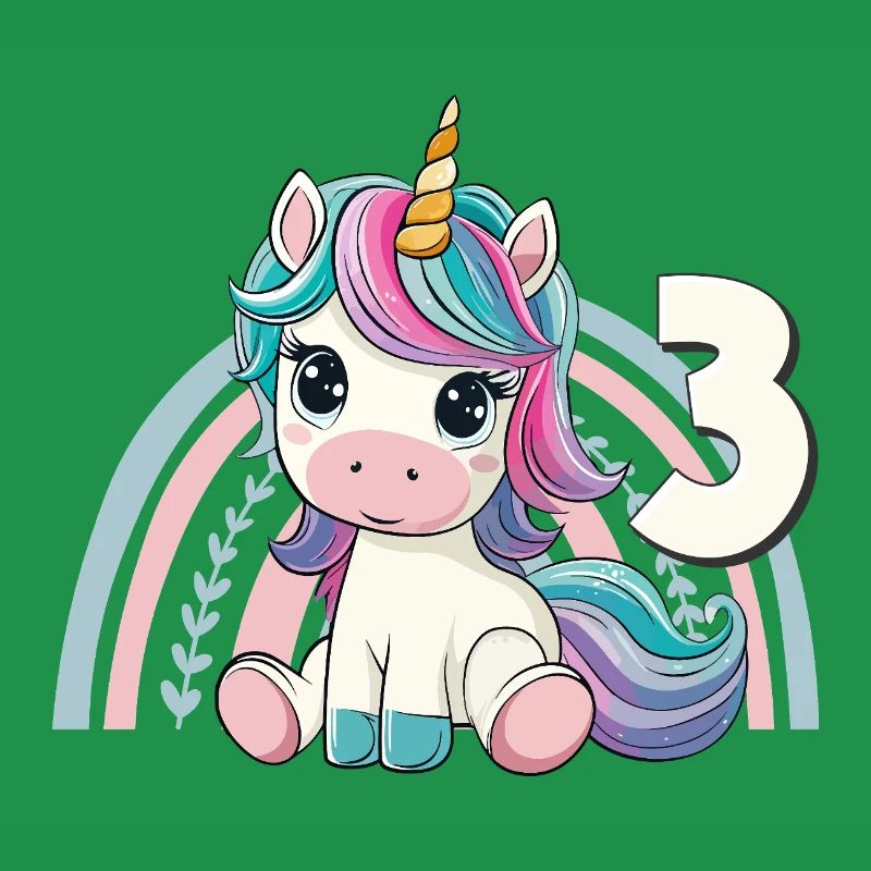 3. Geburtstag Einhorn Regenbogen Süß Niedlich