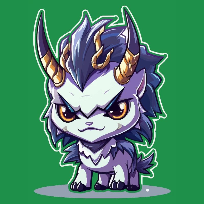 Petit Dragon Cornu de style Chibi