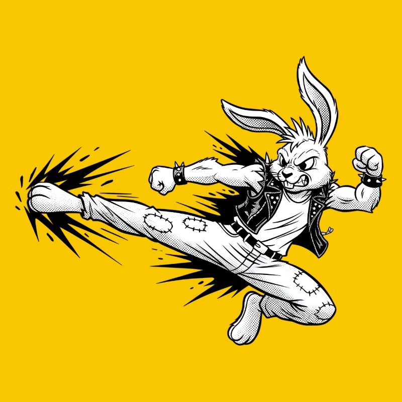 Heavy Metal Easter Bunny Rocker Easter Hardcore Bunny