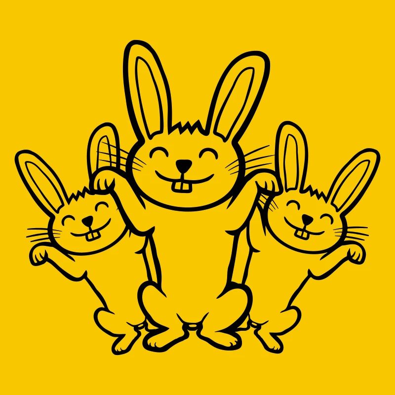 Équipe lapins heureux