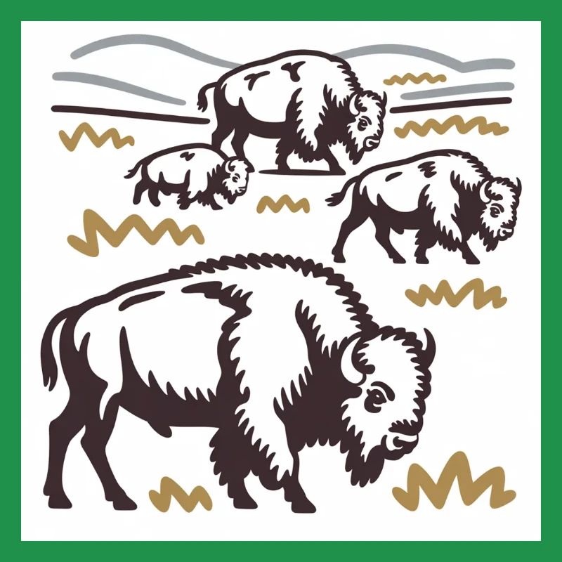 Bisonherde auf der Steppe