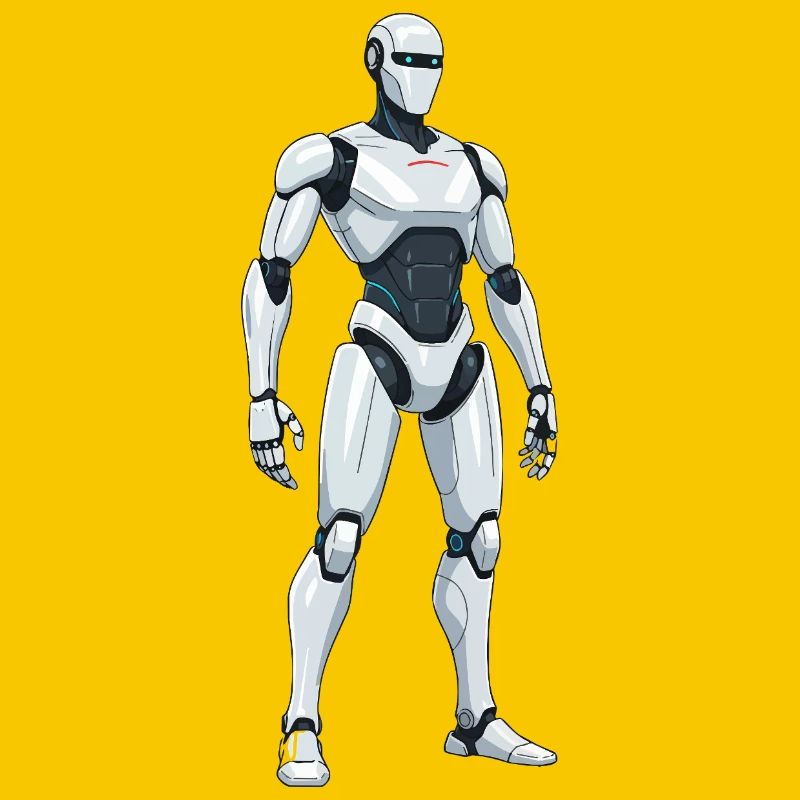 White SciFi Combat Robot