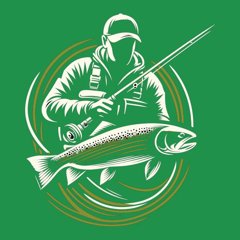 Pêche Pêcheur Truite Poisson Géant Cadeau