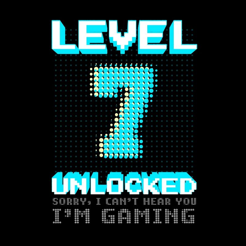 Gaming Level 7 Unlocked 7th Birthday Gift
