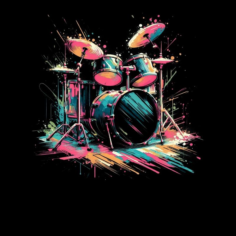 Buntes Abstraktes Drum Set Drummer Drumming