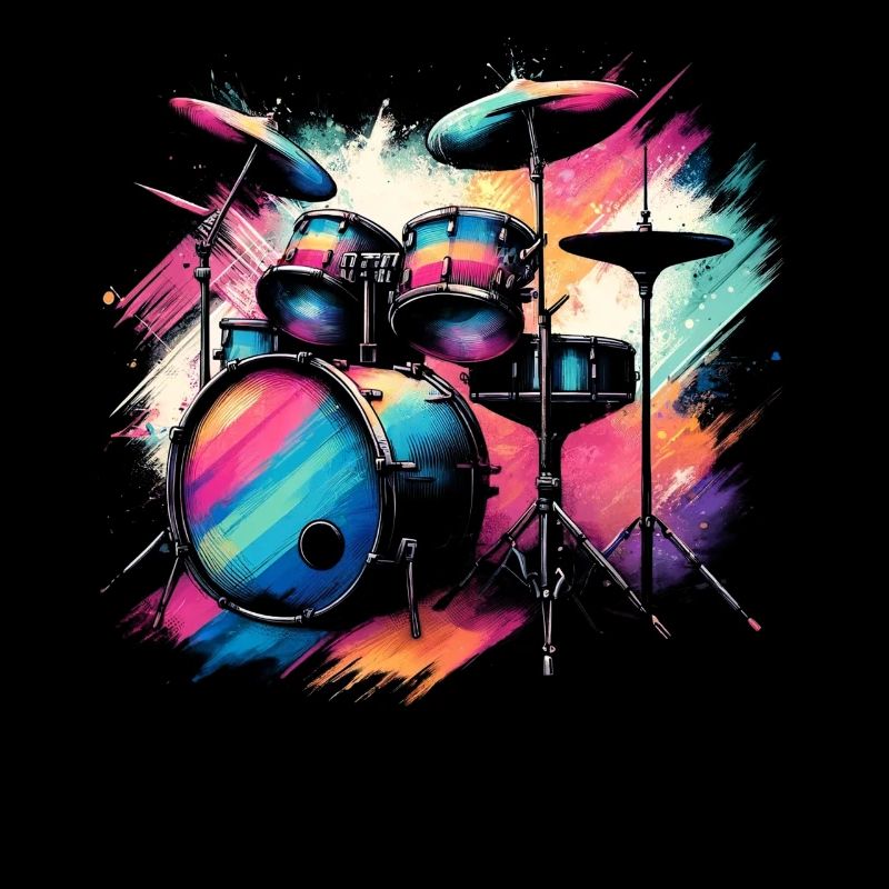 Buntes Abstraktes Drum Set Drummer Drumming