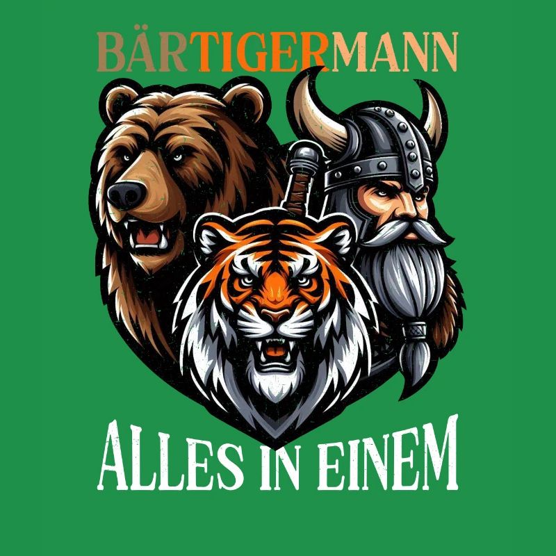 BÄRTIGERMANN Wikinger Bart Mann Tiger Lustige