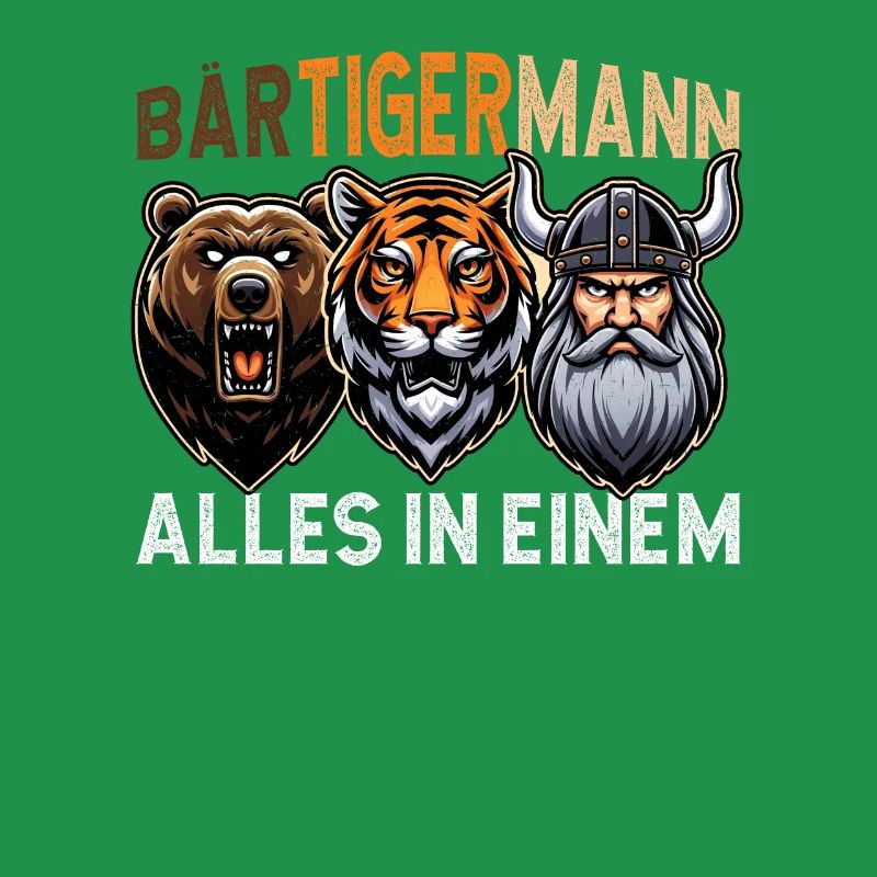 BÄRTIGERMANN Wikinger Bart Mann Tiger Lustige