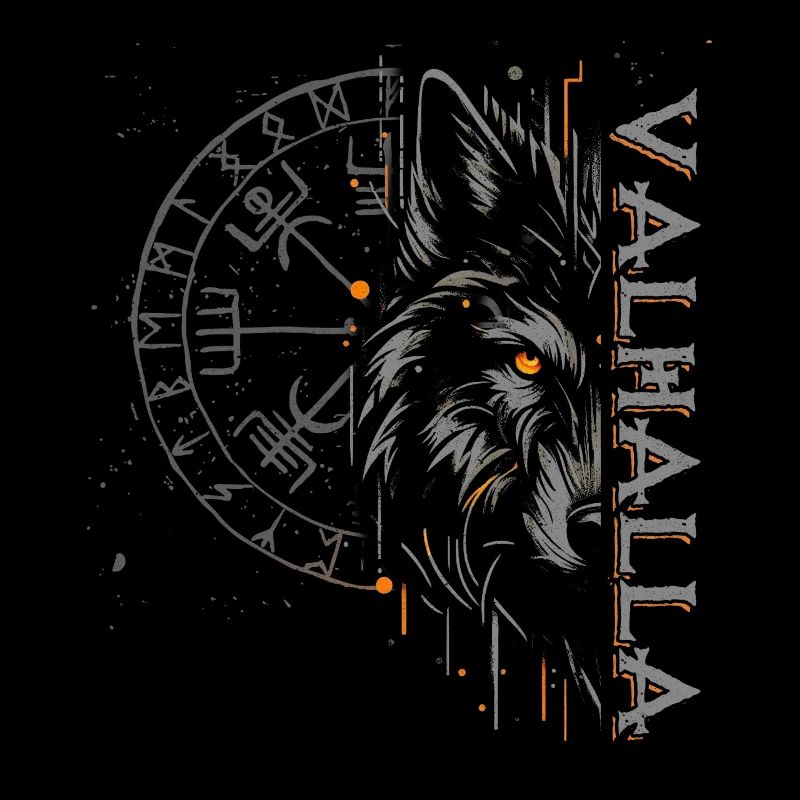 Valhalla Wolf Norse Gods Viking Compass