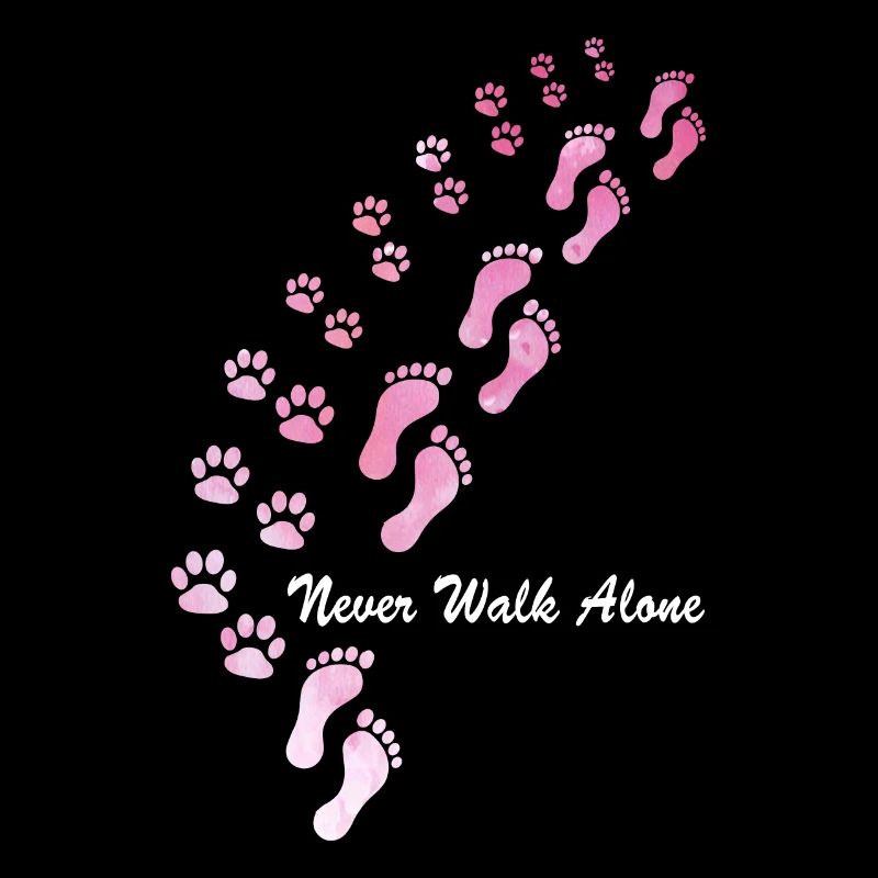 Motif de chien avec motif de chien "Never Walk Alone"