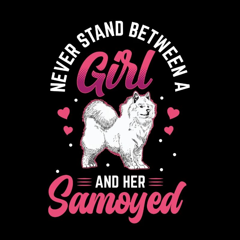 Mädchen und ihr Samojede Samojedenspitz