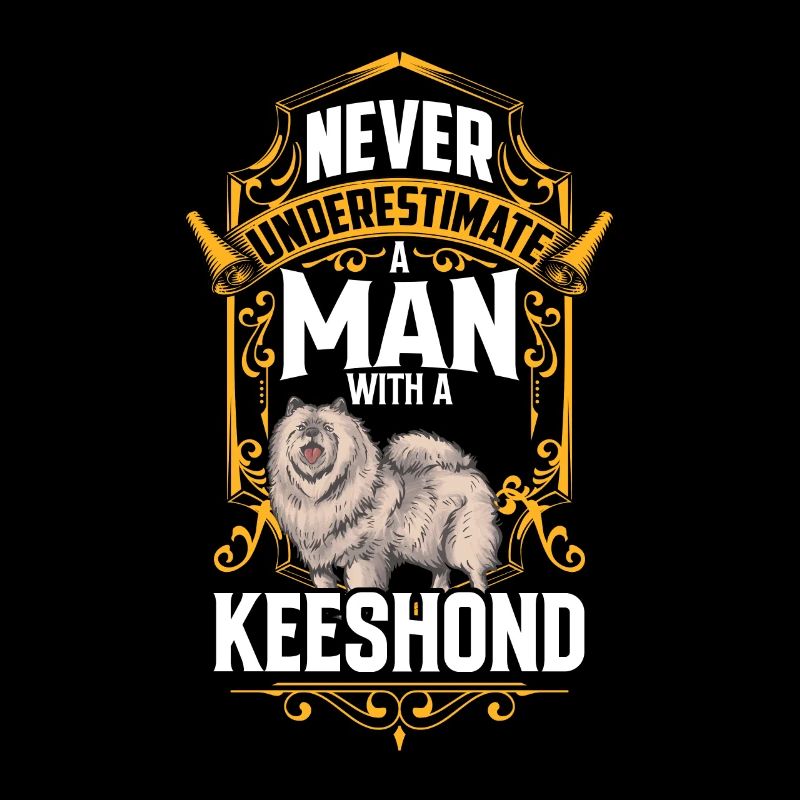 Man with Wolfsspitz German Spitz