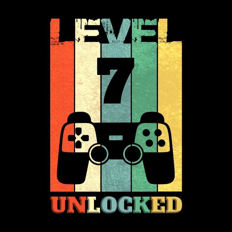 Level 7 Jahre Junge Mann 7. Geburtstag