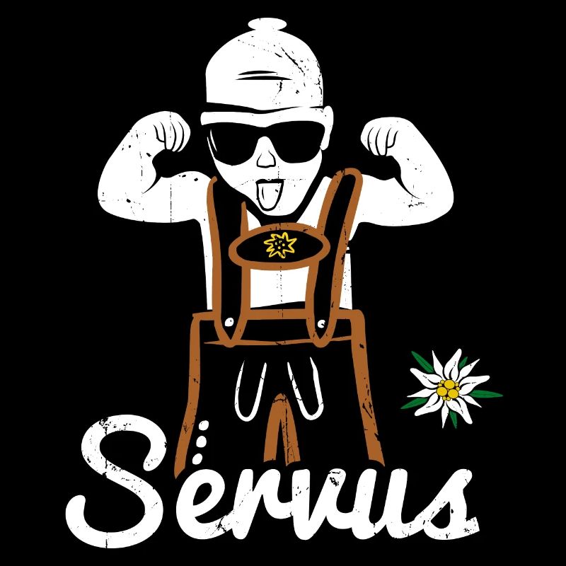 Servus Lederhose Tracht lustig Bayern