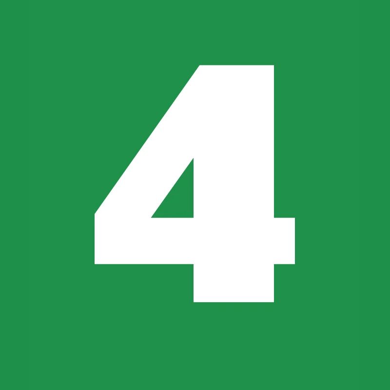 Numéro 4 Monogramme en majuscules