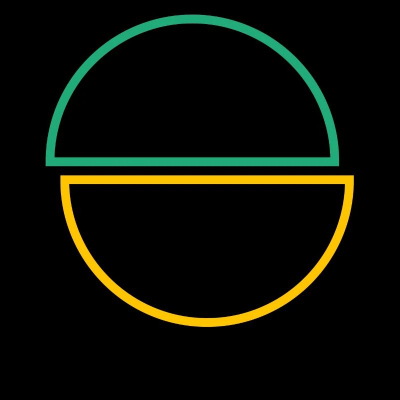 Half Circles Green And Yellow Design