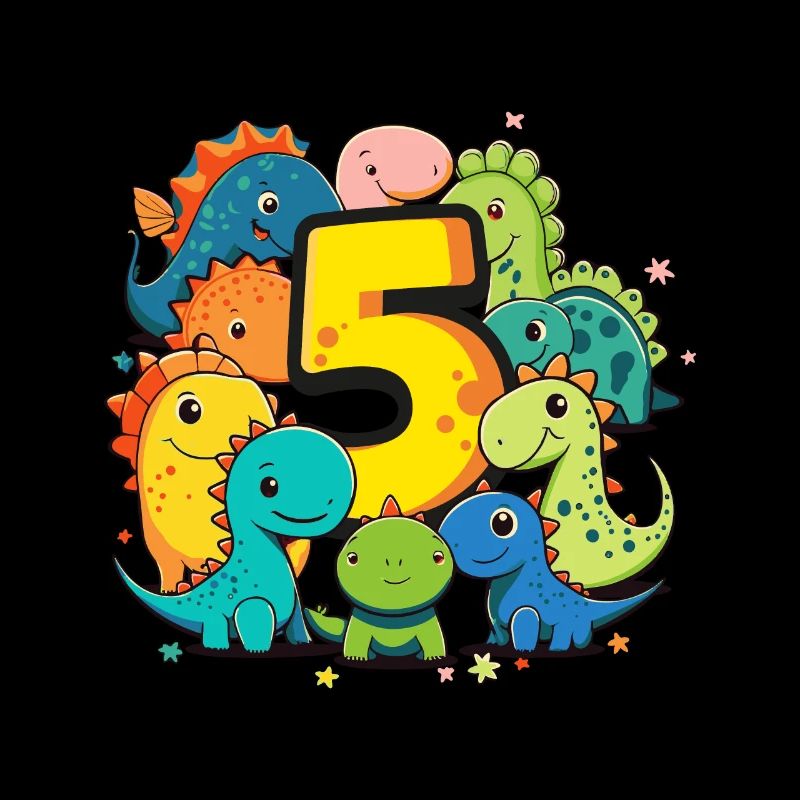 5. Geburtstag mit Dinosaurier Geburtstagsshirt
