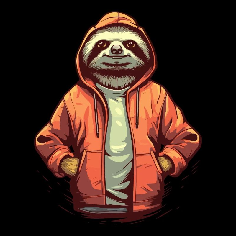 Chill Cartoon paresseux avec sweat à capuche Veste Pull