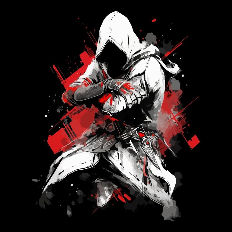 Epic Gamer Cyber Assassin in Red and White