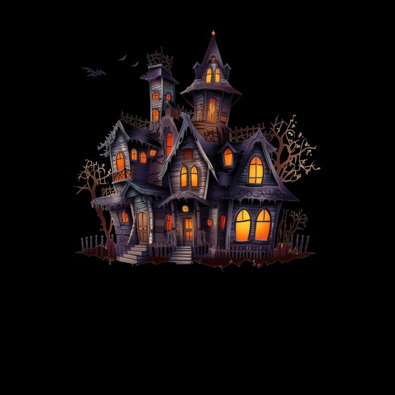 Spukiges Halloween-Design mit Geisterschloss