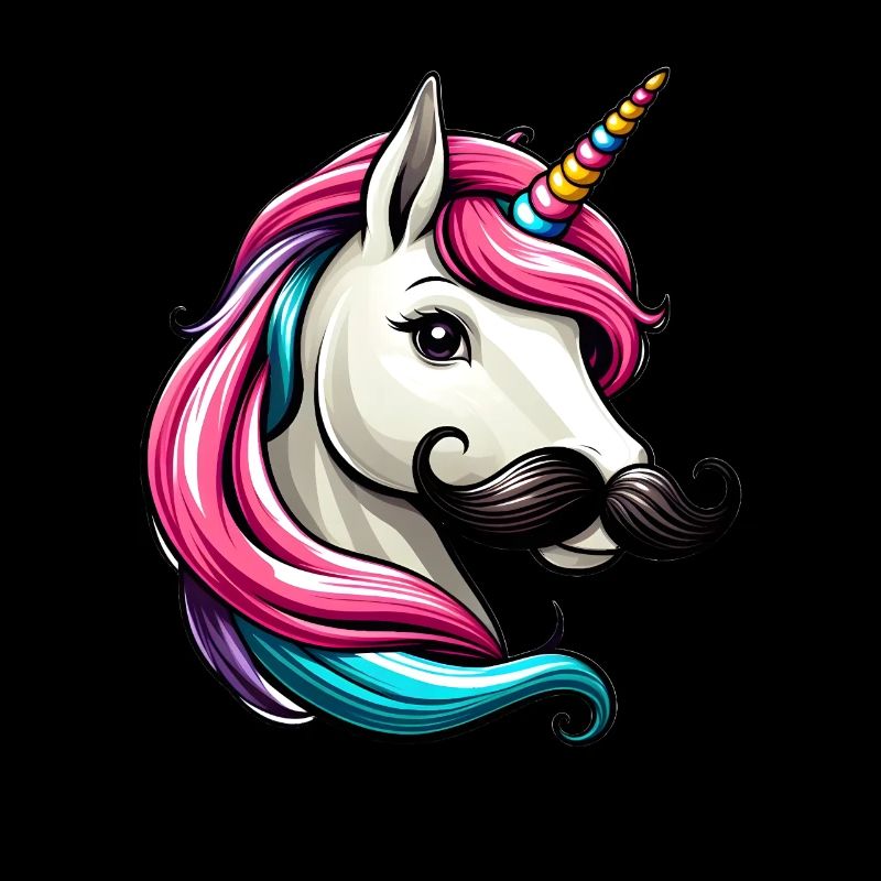 Einhorn mit Schnurrbart