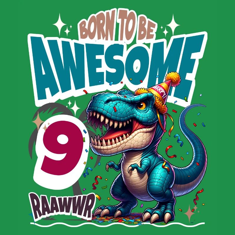 T Rex Dinosaurier 9. Geburtstag Kindergeburtstag