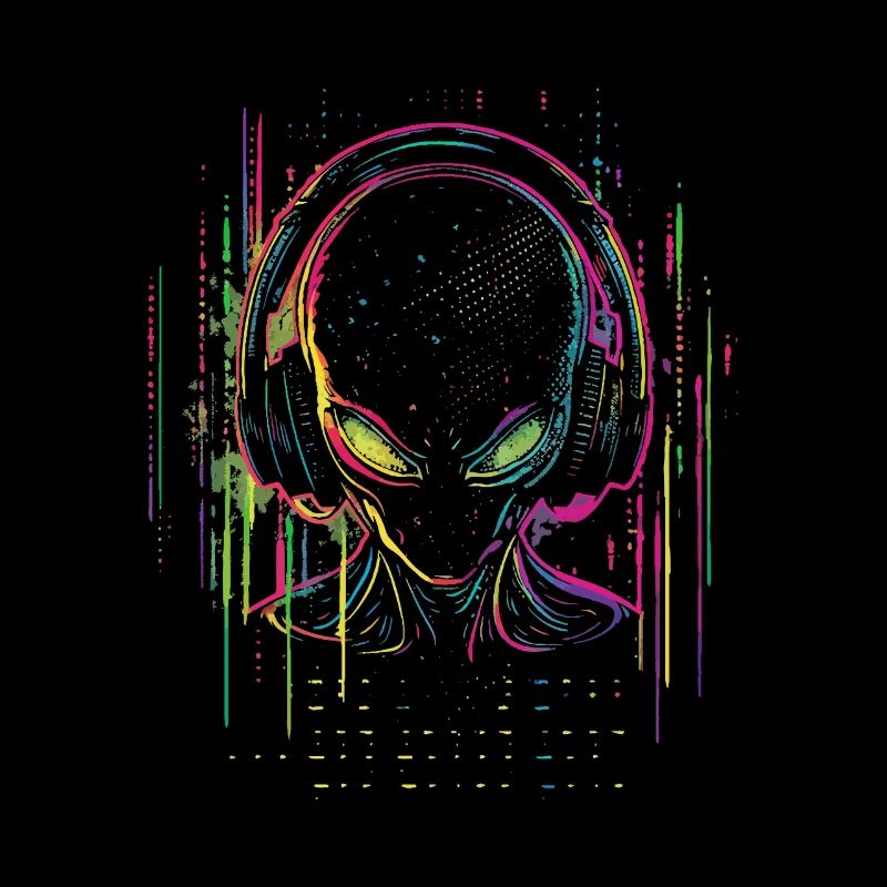 Festival DJ Alien avec casque Alien UFO