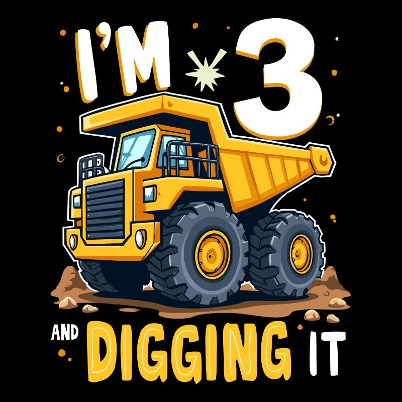 3rd Birthday, 3 Year Old Boy, Truck & Construction Site