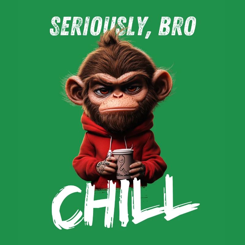 Seriously Bro Chill Affe Meme Zocker Design