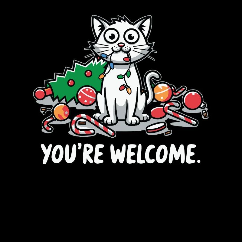 Vous êtes les bienvenus Chat du Chaos drôle Noël