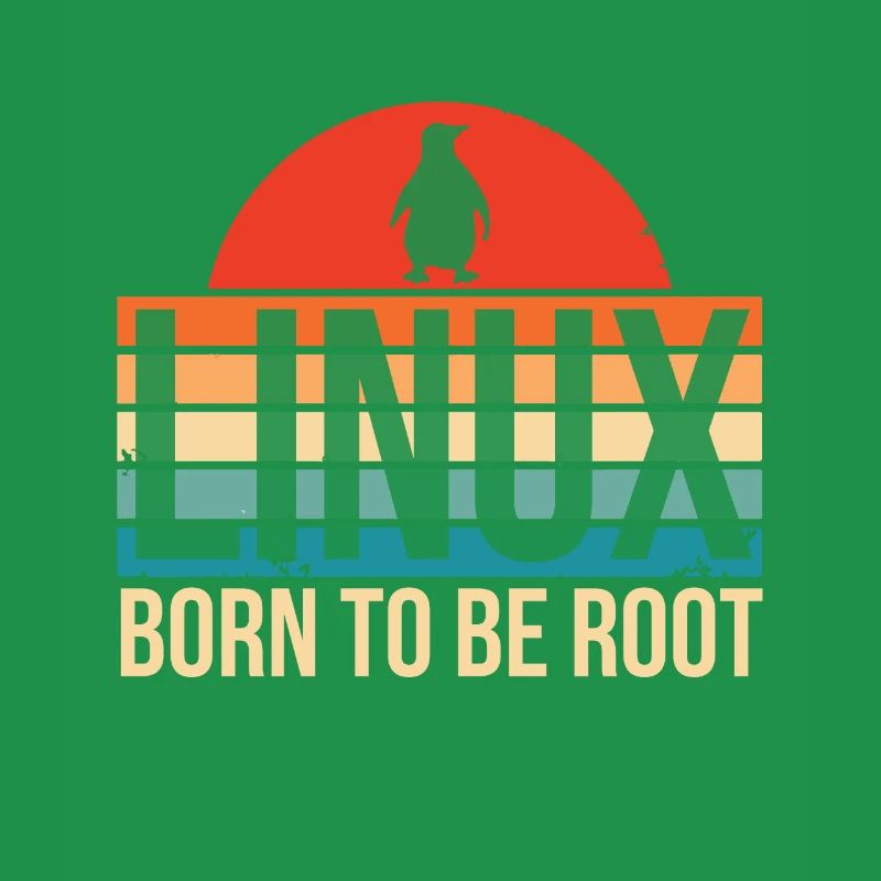 Linux Born To Be Root Penguin Nerd Coding Geek