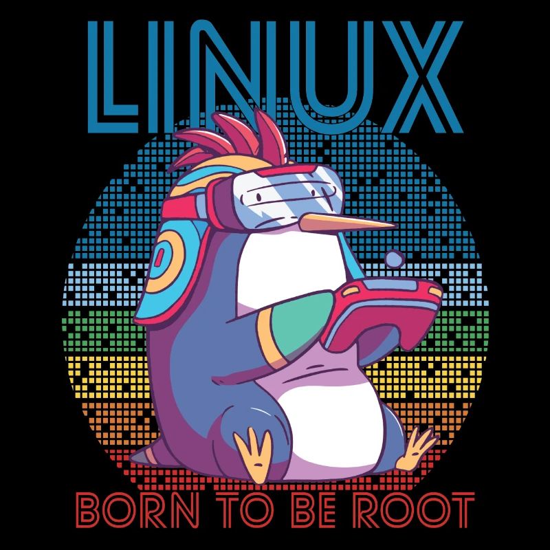 Linux Gamer Penguin Root Party Geek Programmeur Adm