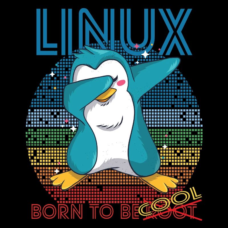 Linux Cool Born To Be Root Cute Penguin Geek Admin