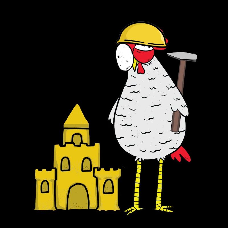 Craftsman Chicken Sandcastle Construction Site Building Builder