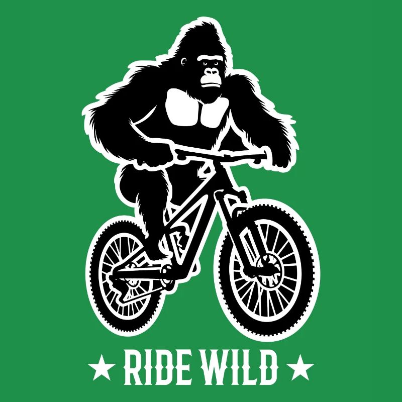 Gorilla Biker Mountainbiker E-Biker Lustige Tiere