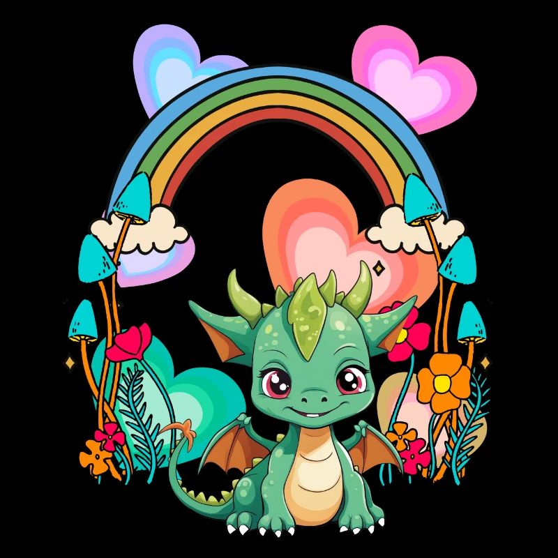 Rainbow Dragon Dragon Mythical Creature Child